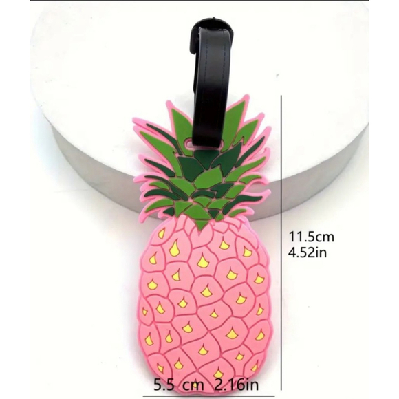 Pineapple Luggage Tag Pink Green - Picture 2 of 2